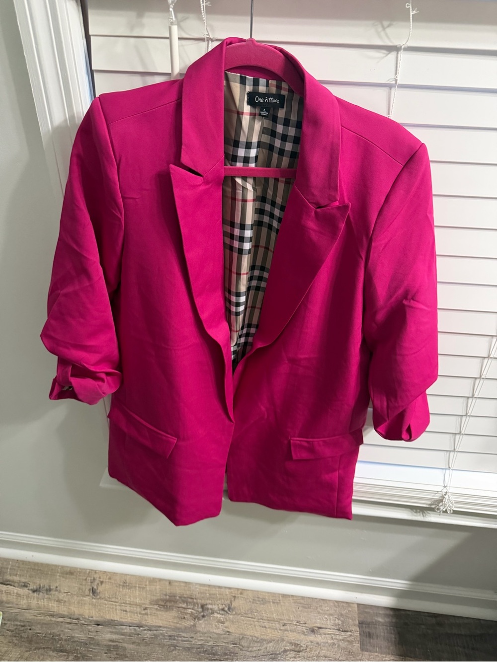 & Other Stories Fuchsia Blazer with Notch Lapel